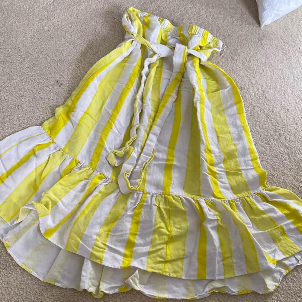 Tuckernuck yellow and white striped flowy skirt